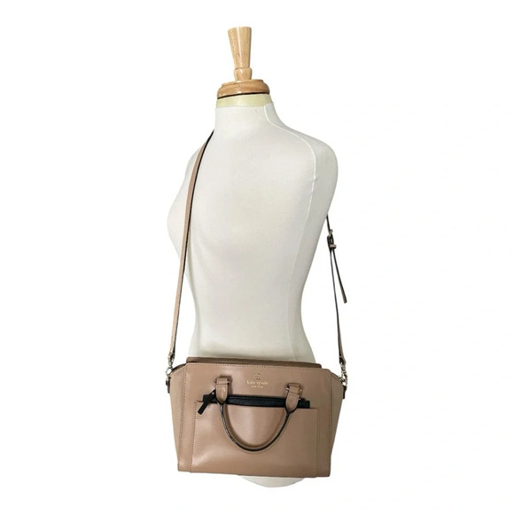 Kate Spade Mini Bernadine Hadley Satchel Tan Leather Handbag w/Crossbody Strap - Picture 9 of 10